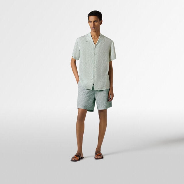 Marbeuf Scritto Short Sleeved Shirt, CELADON SCRITTO, hi-res 3