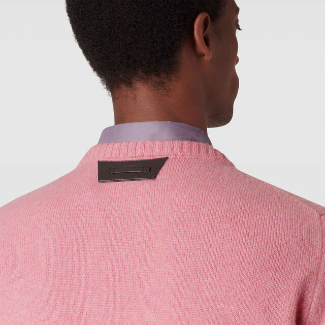 Classic Cashmere Crewneck, HEATHER PINK, hi-res 5