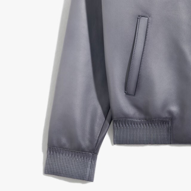 Blouson à Capuche 1 Jour en Cuir Patiné, LIGHT ALUMINIO, hi-res 6