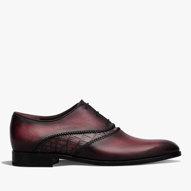 Richelieu Rapiécé-Reprisé en cuir et cuir d'alligator, SAINT EMILION, hi-res 1