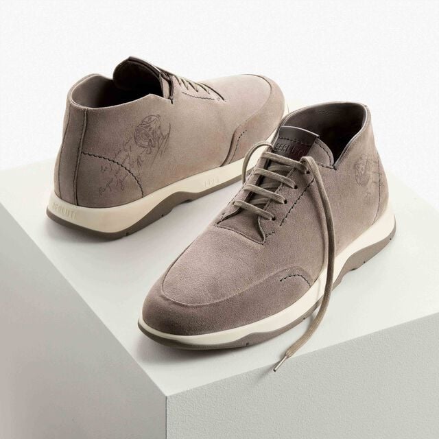 Echappee Scritto Suede Calf Derby, GREY, hi-res 9