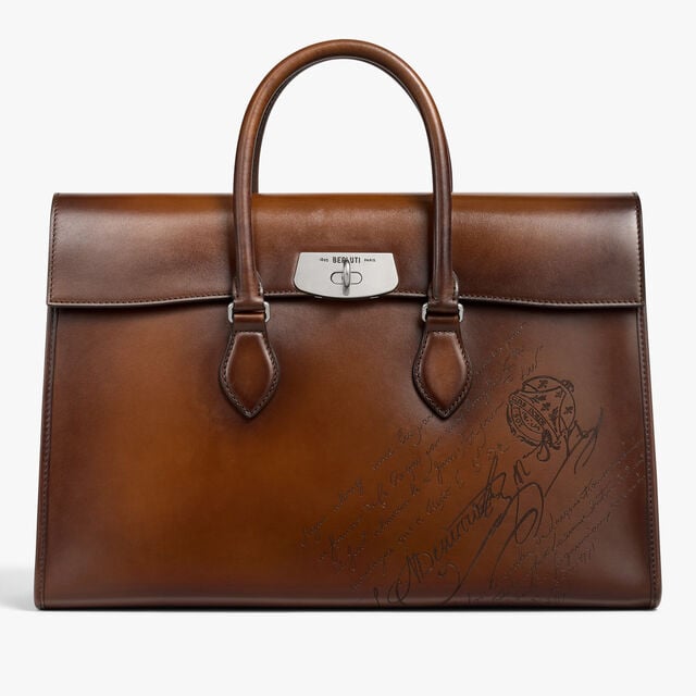 Cartable E’Mio En Cuir, CACAO INTENSO, hi-res 1