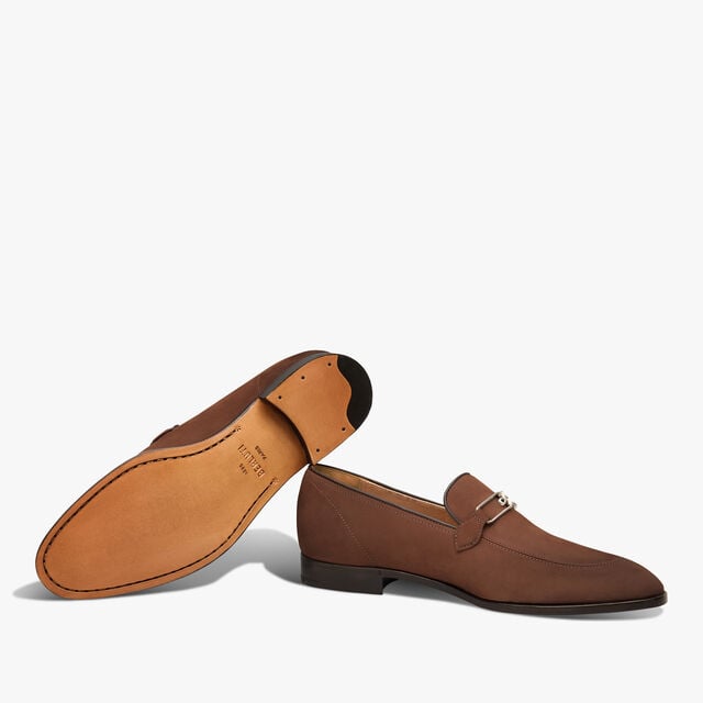 B Volute Nubuck Leather Loafer, MARRONE CASTAGNA, hi-res 4