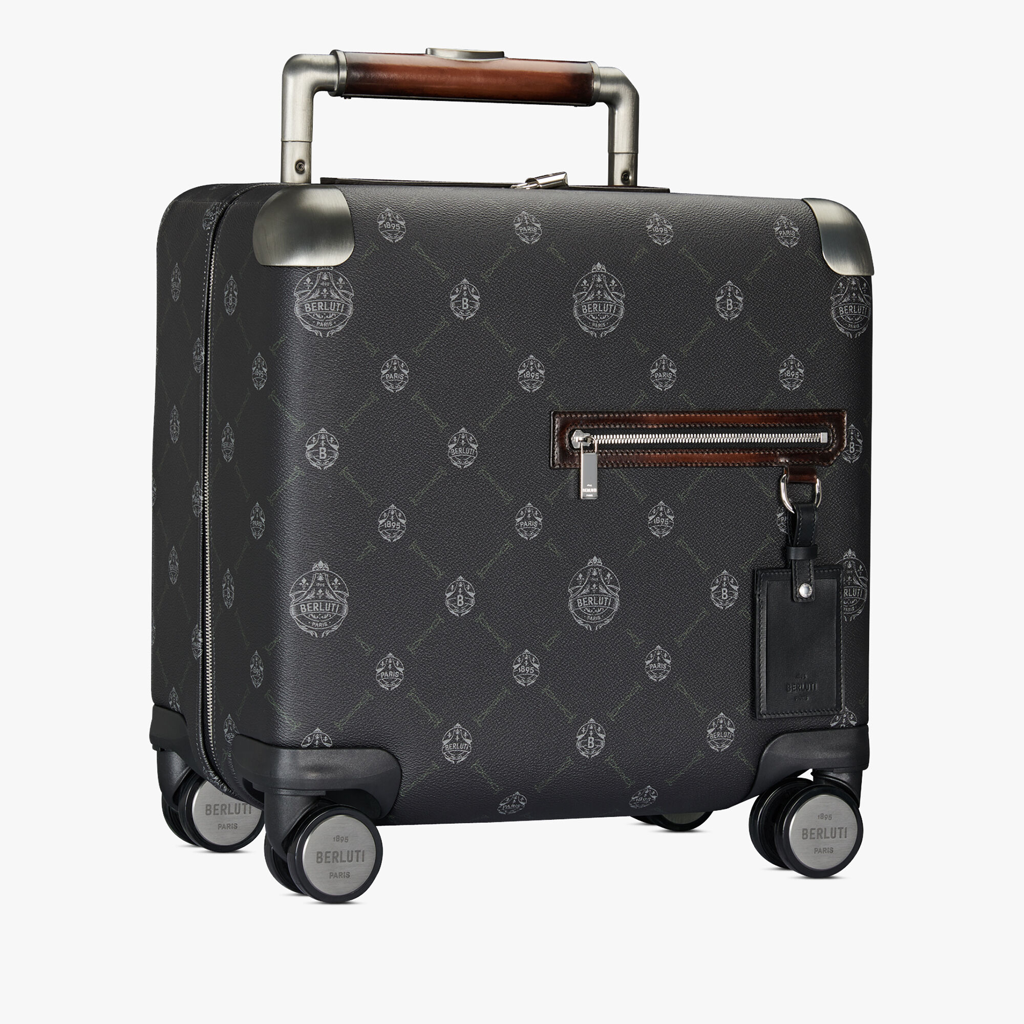 Canvas and Leather Rolling Suitcase