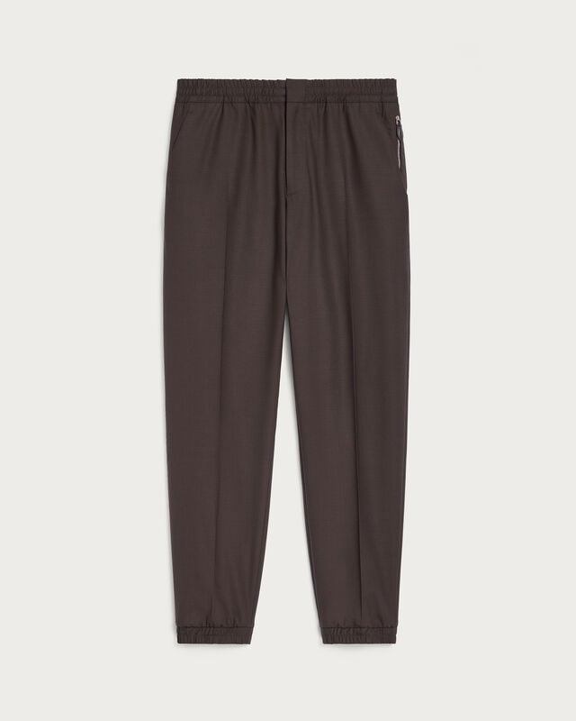 Fast Track Jogpants with Leather Zip-puller, Earth Brown, hi-res