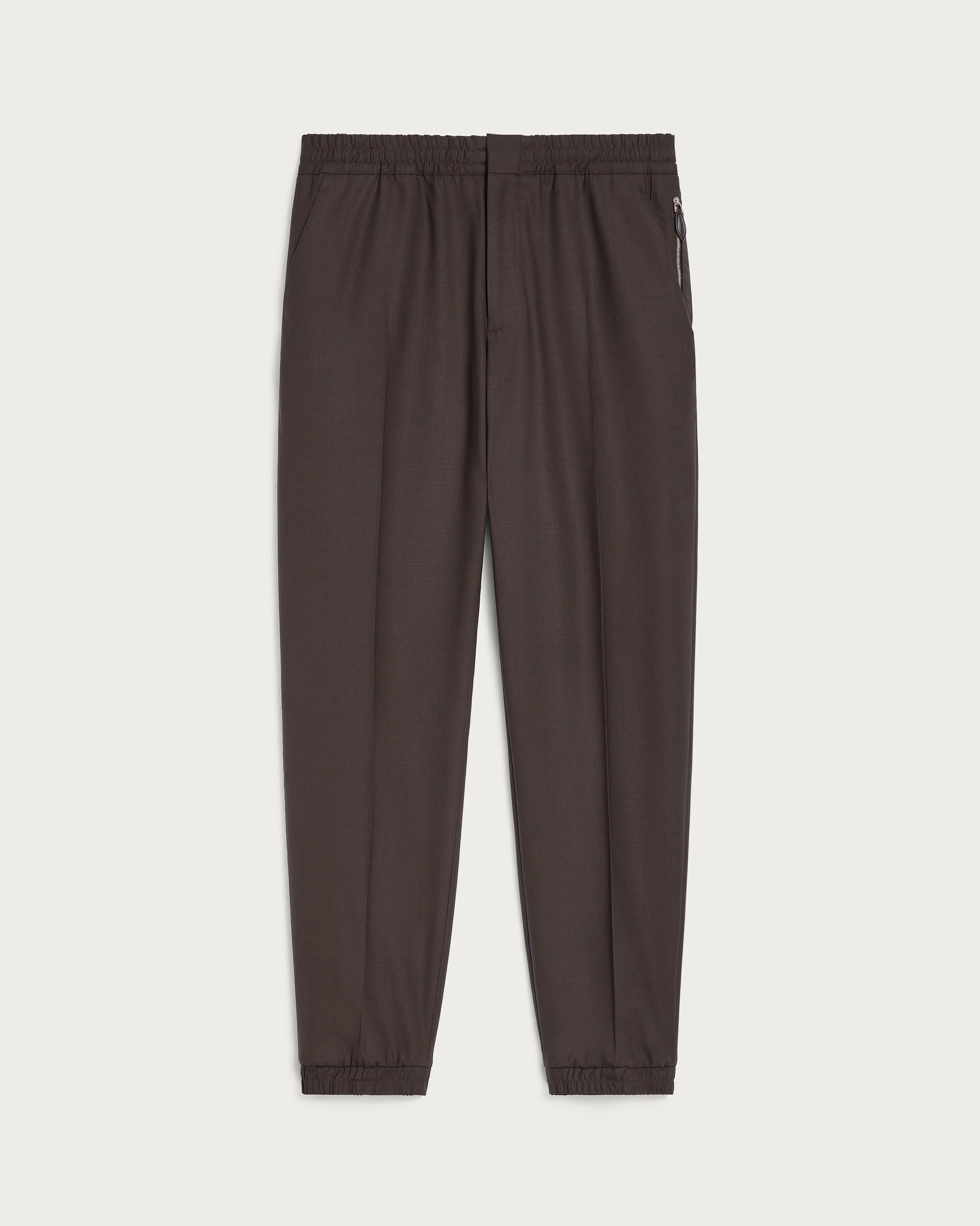 Fast Track Jogpants with Leather Zip-puller, Earth Brown, hi-res