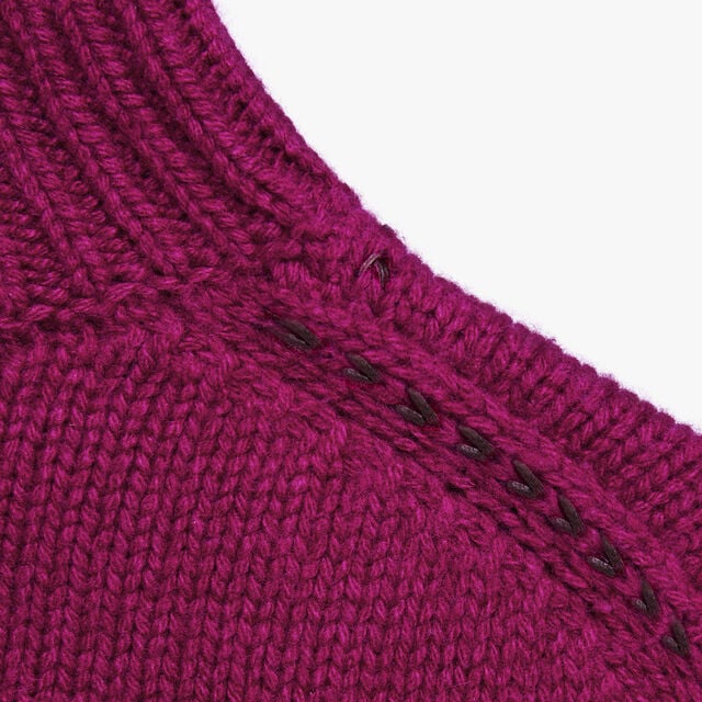 Leather Braiding Turtleneck, PURPLE FUSHIA, hi-res 6