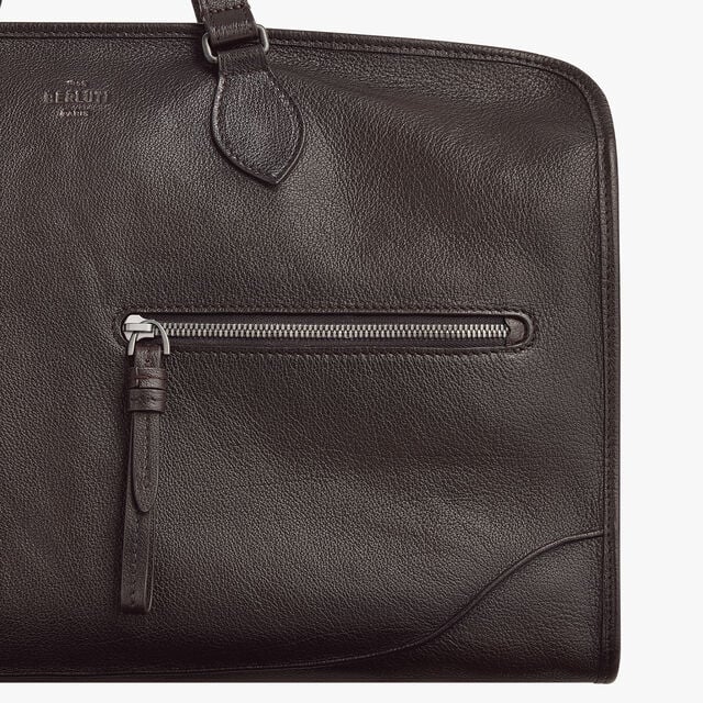 Overnight Travel Bag In Leather, DARK BROWN, hi-res 7