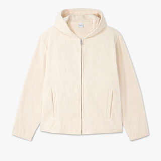 Sponge Fleece Scritto Zip Up Hoodie, ECRU, hi-res