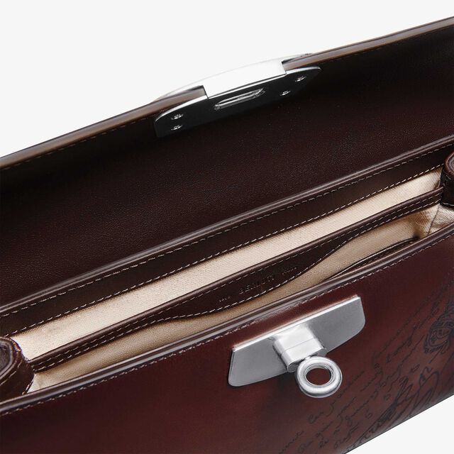 Sac Bandoulière E'Mio Messenger en Cuir Sritto, LEGNO BRUCIATO, hi-res 7