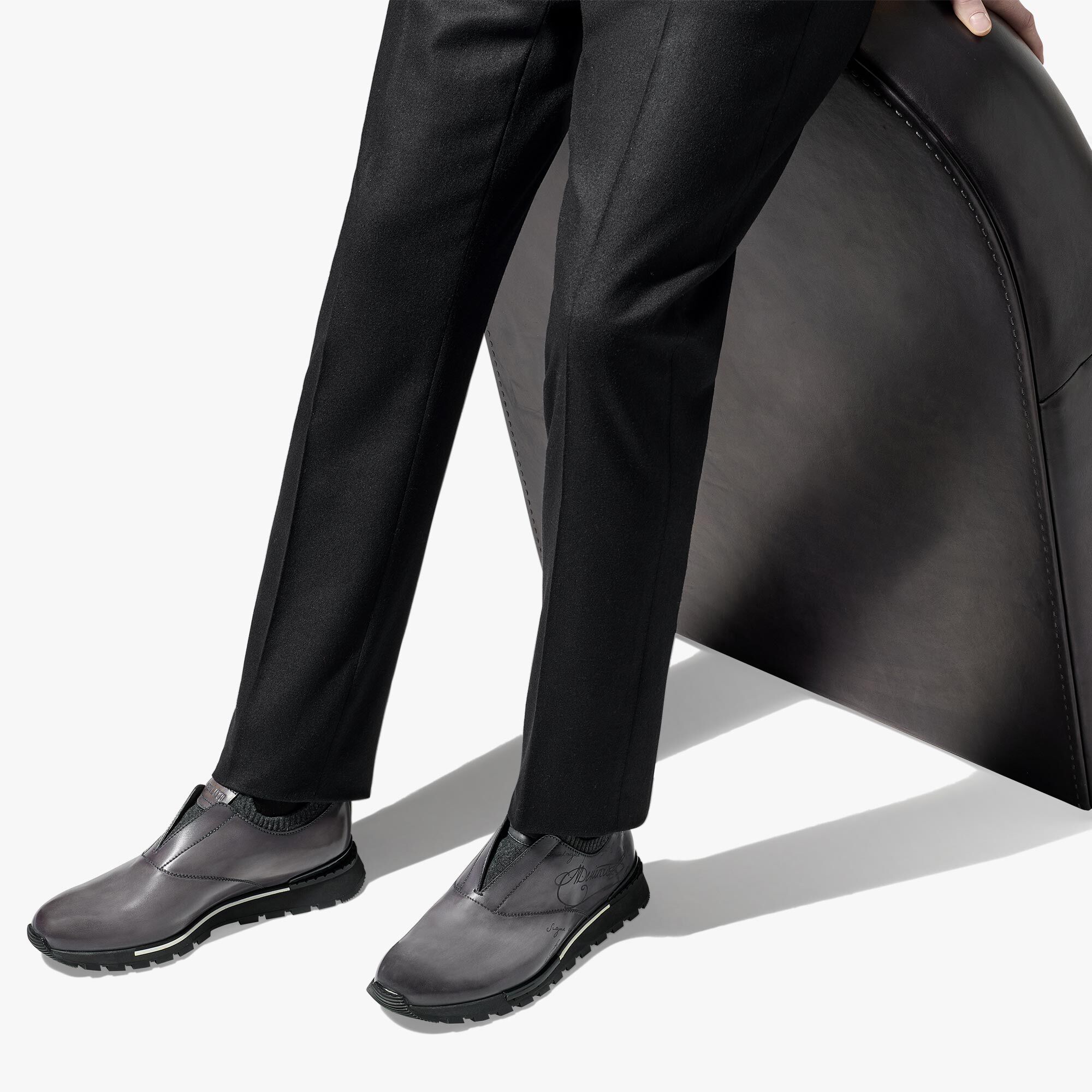 Fast Track Scritto Leather Sneaker Berluti SA