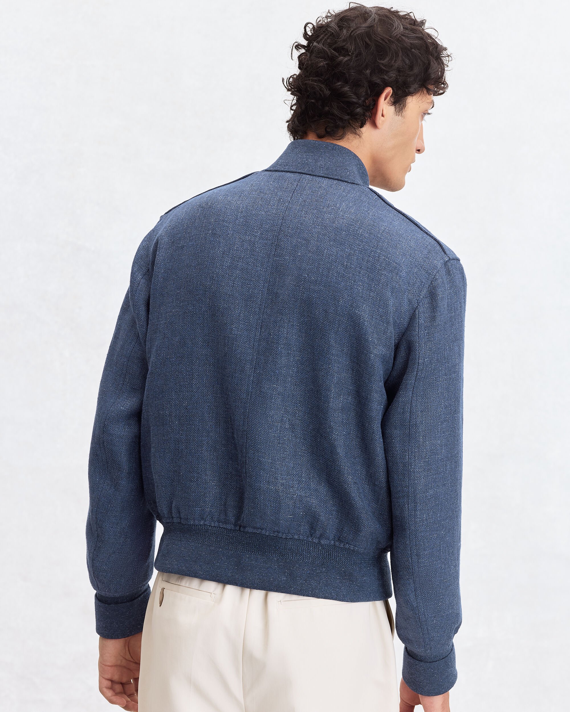 Light Bomber with Leather Details, Soladite Blue, hi-res