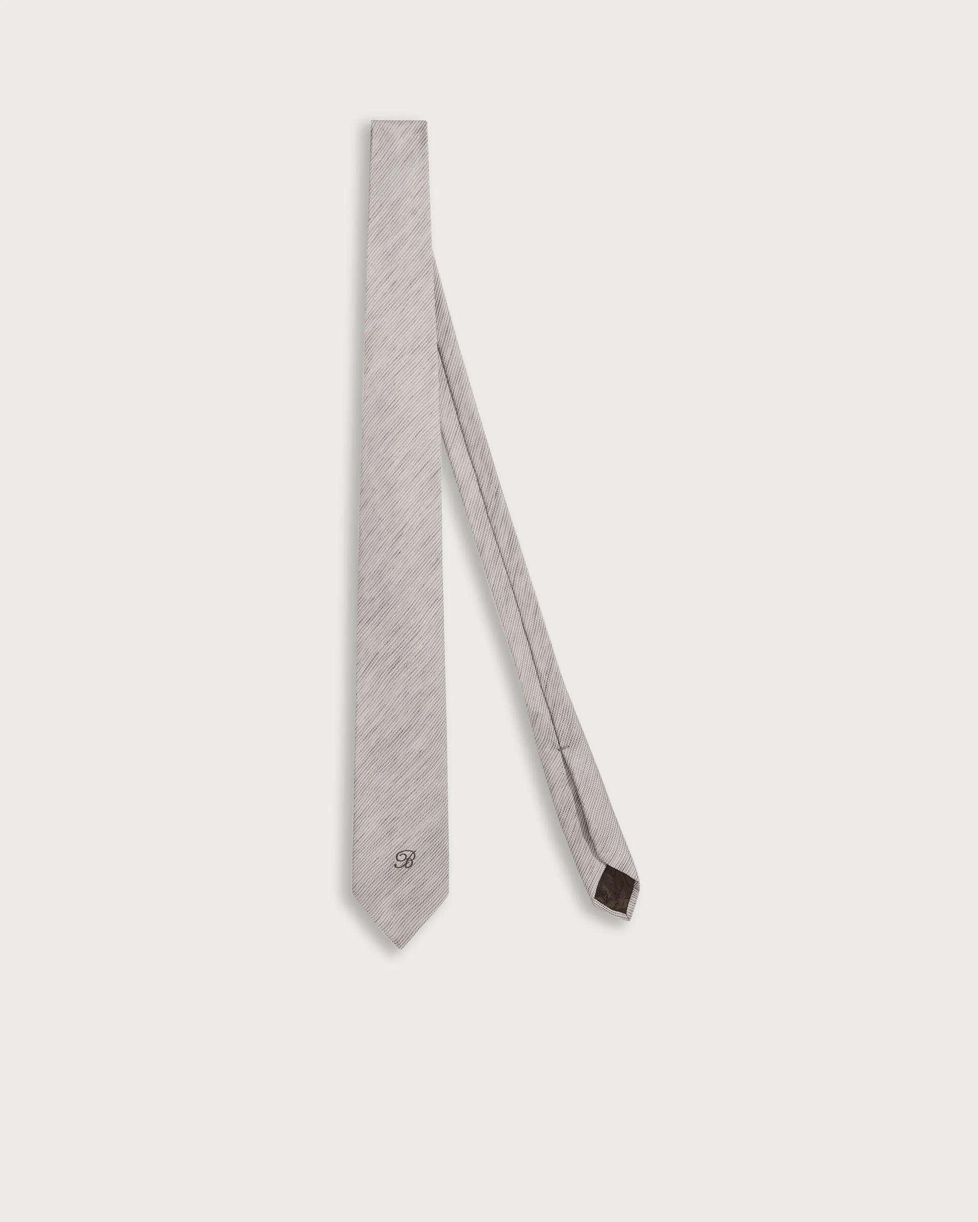 Pinstripes B-Thabor Embroidery Tie, Natural Beige, hi-res