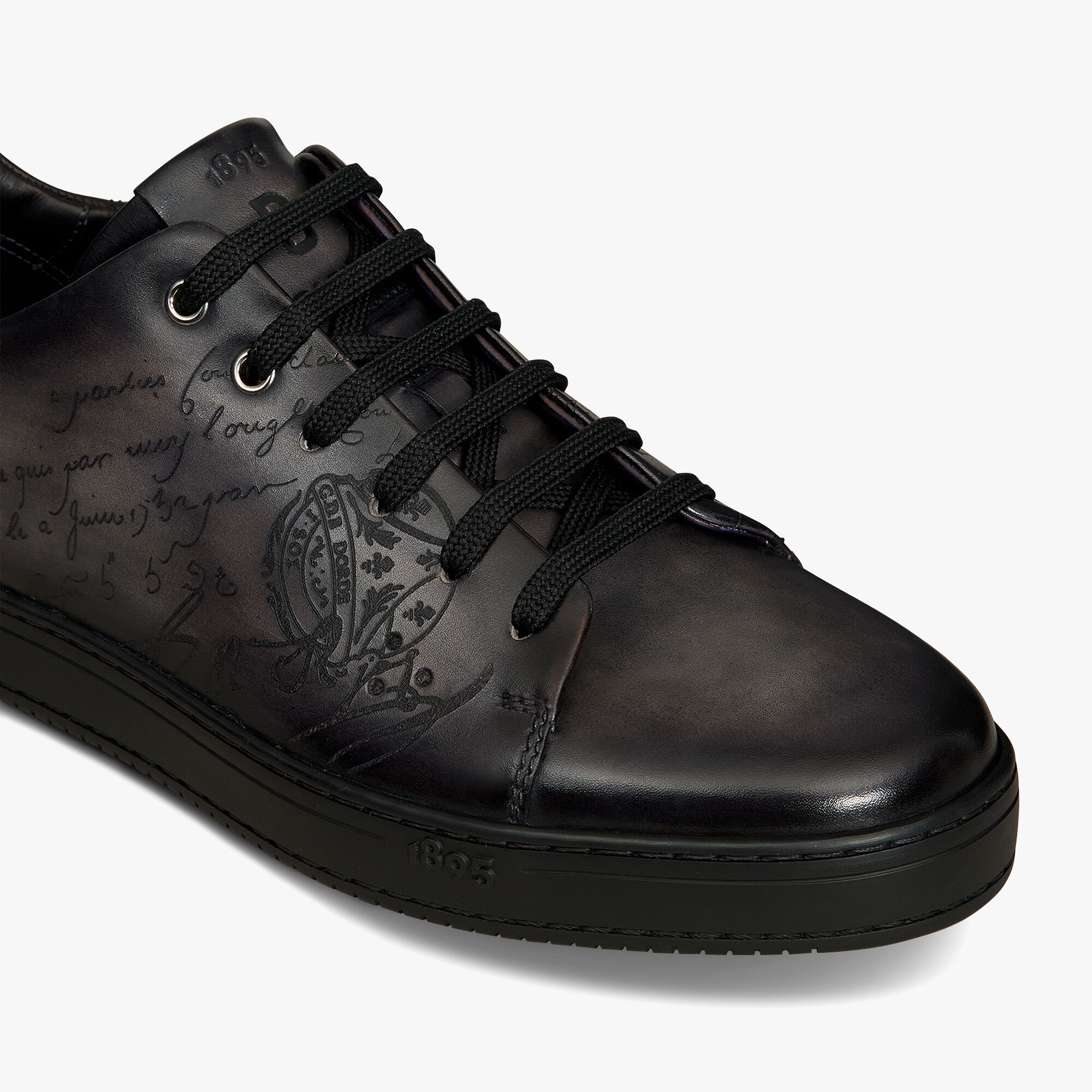 Playtime Scritto Leather Sneaker, NERO GRIGIO, hi-res 6