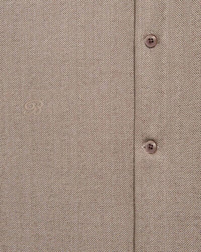 Herringbone Casual Shirt, Light Taupe, hi-res