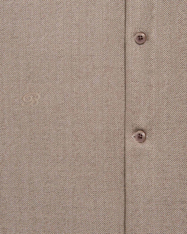 Herringbone Casual Shirt, Light Taupe, hi-res