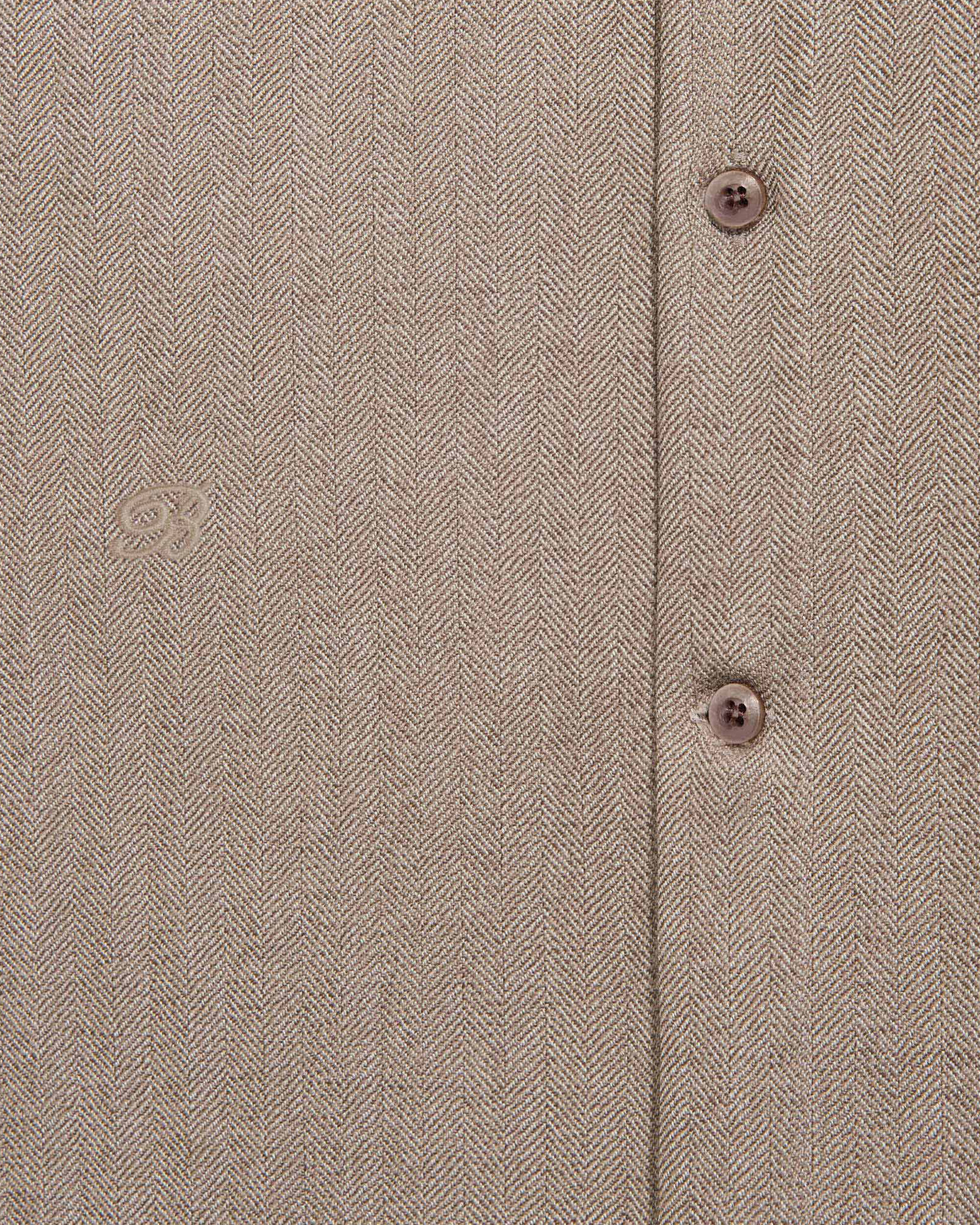 Herringbone Casual Shirt, Light Taupe, hi-res