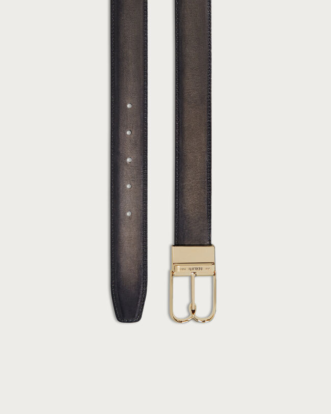 Ceinture B Volute R&eacute;versible, Nero Grigio & Mogano, hi-res