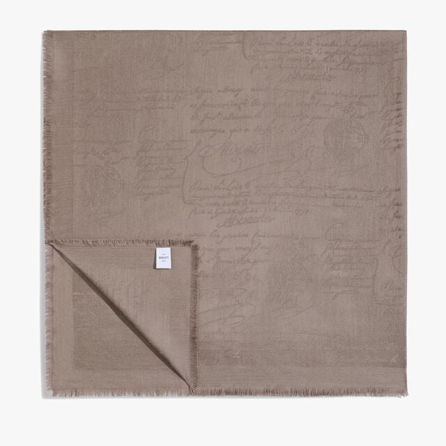 Wool & Silk Scritto Scarf, WARM SEPIA, hi-res 2