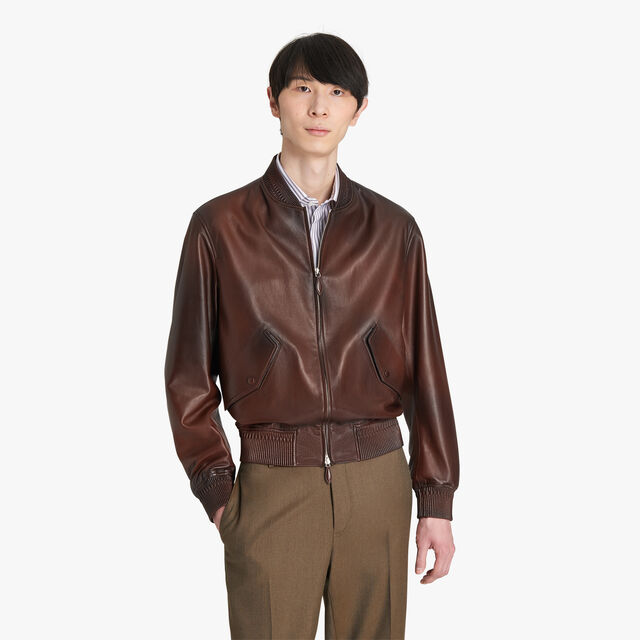 Patina Leather Bomber, COFFEE FUDGE, hi-res 2