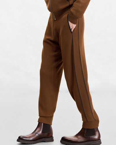 Shadow Jogpants with Leather Detail, Toffee Camel, hi-res