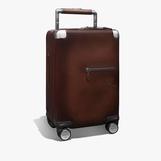 Formula 1005 Scritto图纹皮革拉杆箱, SOFT BROWN, hi-res 3