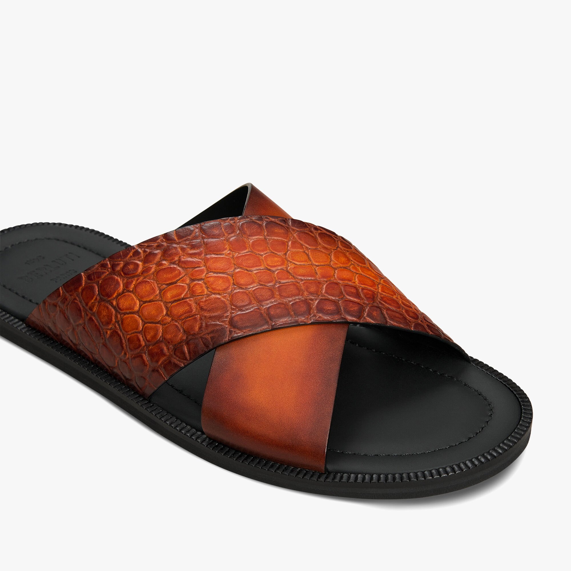 Crocodile top leather sandals