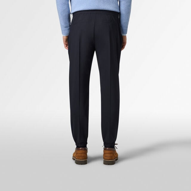 Stretch Wool Jogpants, MARINE, hi-res 3