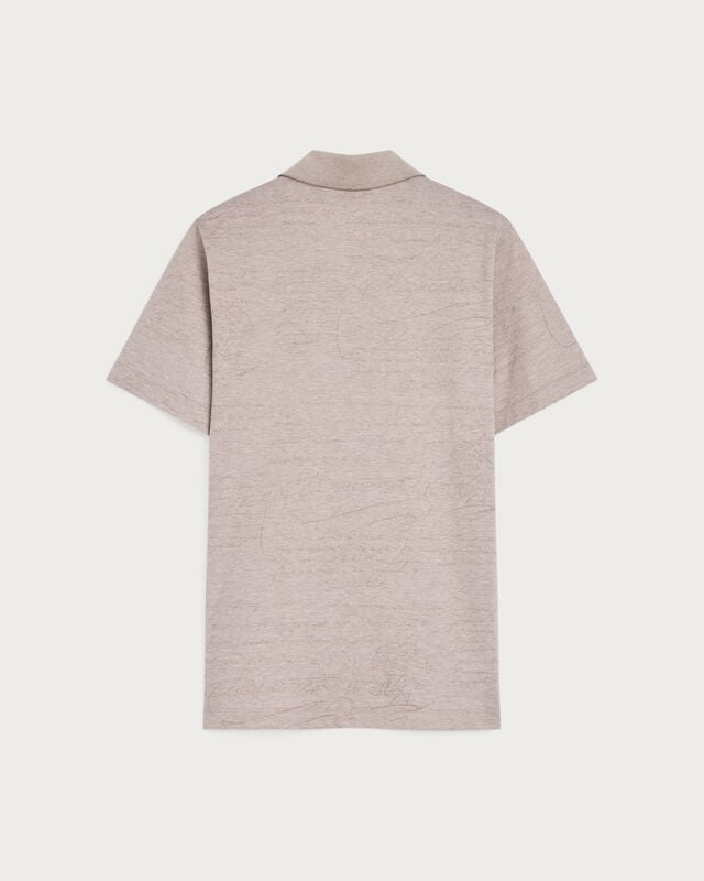 Scritto Pattern Piqu&eacute; Polo, Breezy Beige, hi-res