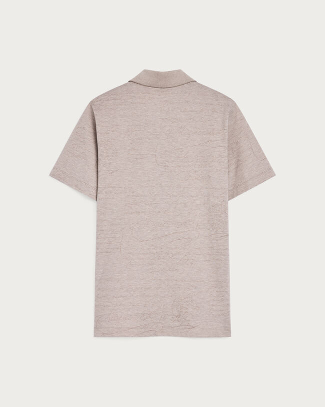 Scritto Pattern Piqu&eacute; Polo, Breezy Beige, hi-res