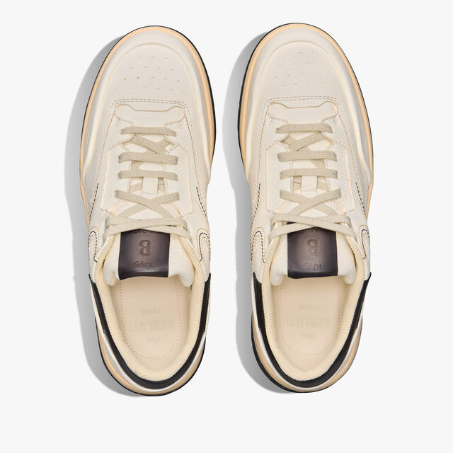 Playoff Deer Leather Sneaker, WHITE, hi-res 3