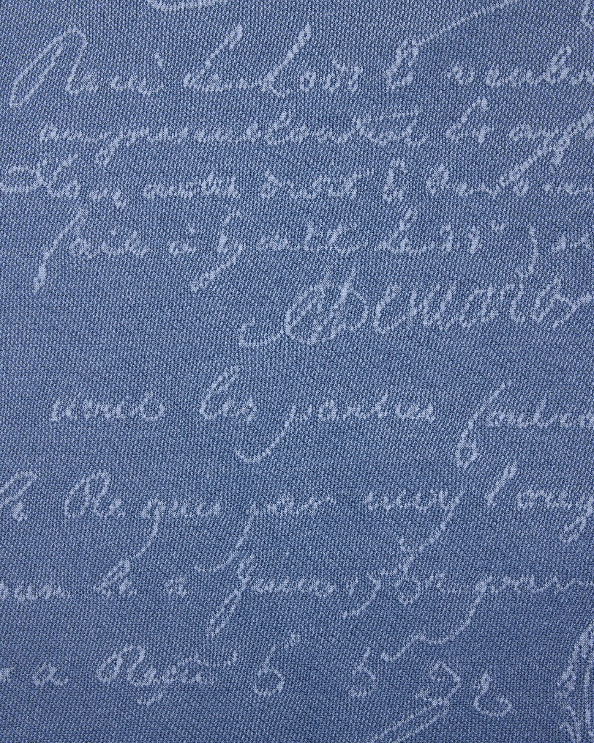 Polo en piqu&eacute; Motif Scritto, Nile Blue, hi-res