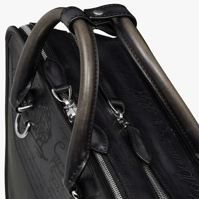 Premier Jour Scritto Leather Backpack, NERO GRIGIO, hi-res 4