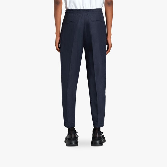 Pantalon de Jogging En Lin, COLD NIGHT BLUE, hi-res 3