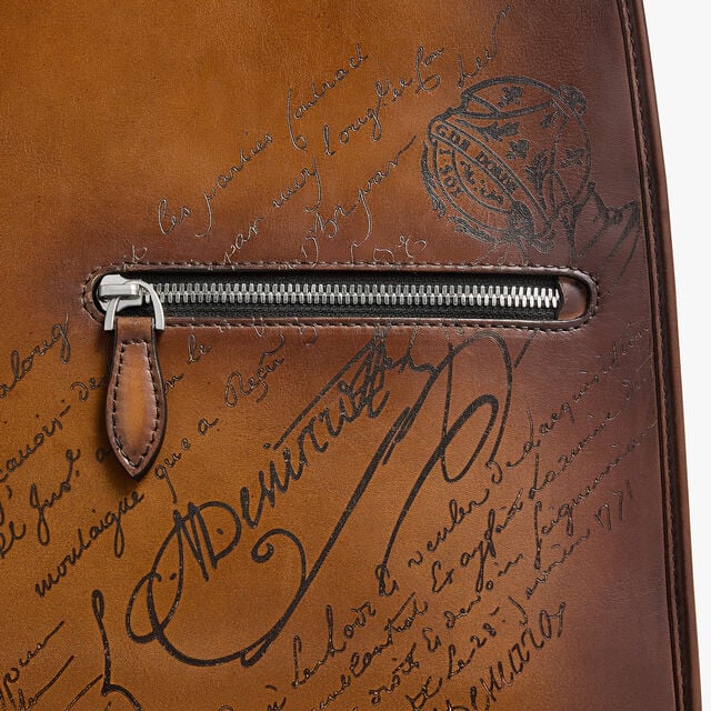 Sac A Dos Working Day En Cuir Scritto, CACAO INTENSO, hi-res 7