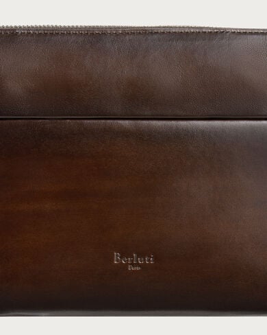 Tersio Gaspard Zipped Pouch, Marrone Intenso, hi-res