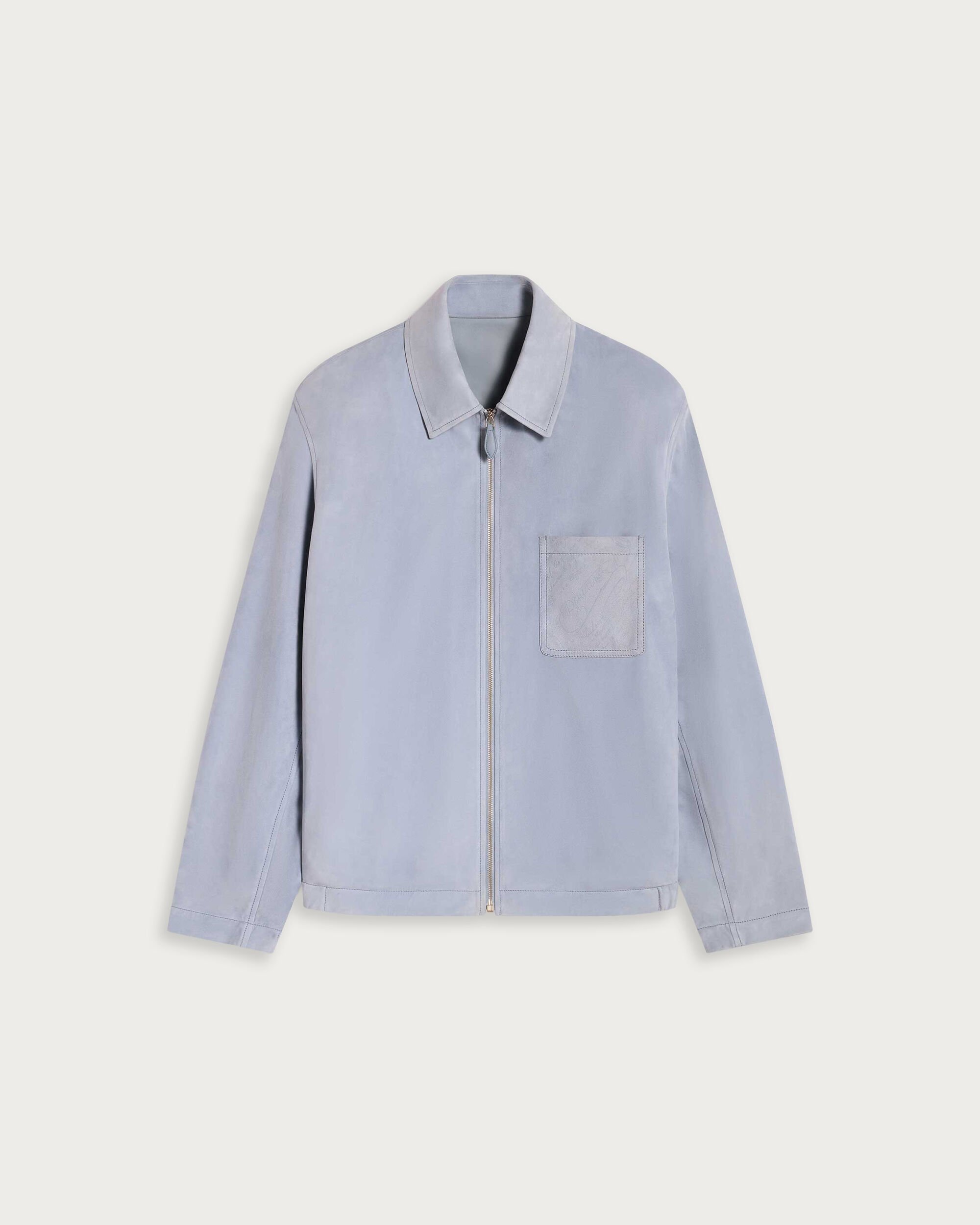 レザー アンジュール オーバーシャツ, Pale Blue, hi-res