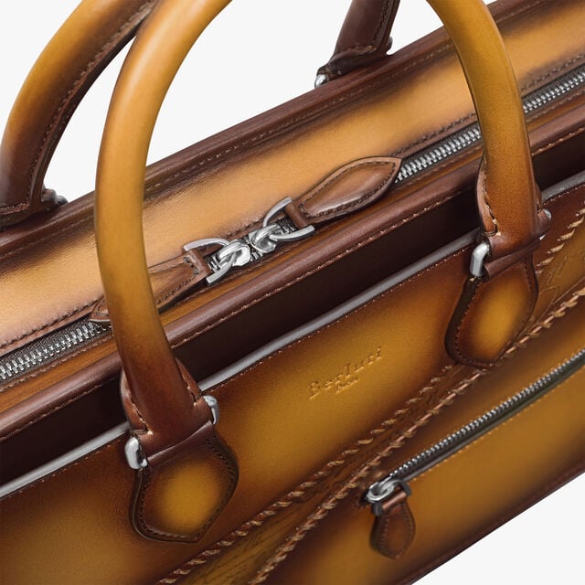 Un Jour Scritto Leather Briefcase, ICE GOLD, hi-res 6