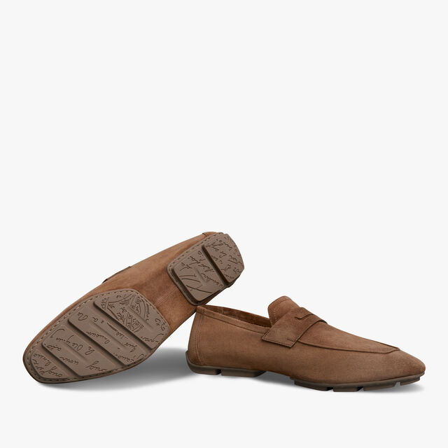 Lorenzo Drive Camoscio Leather Loafer, VISONE, hi-res 4