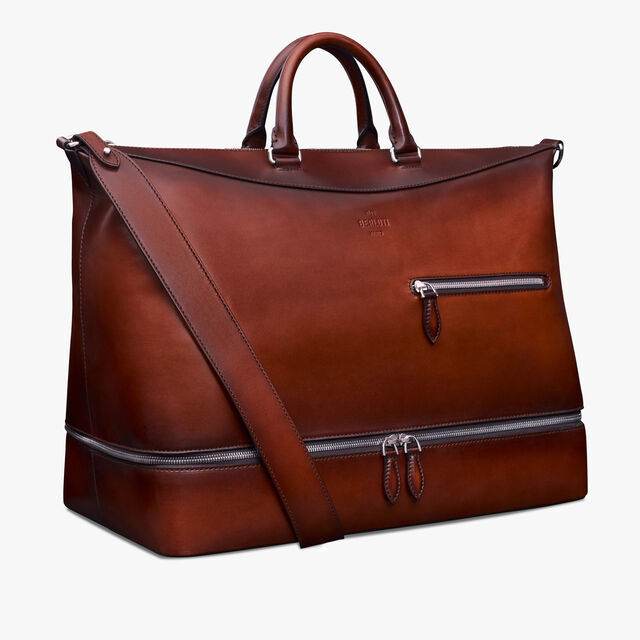 Viaggio Leather Travel Bag, CACAO INTENSO, hi-res 3