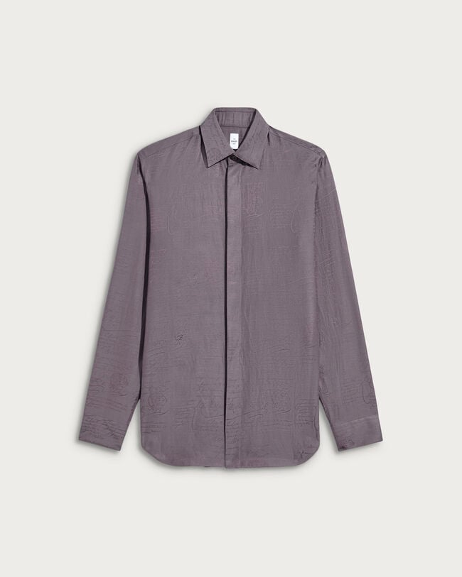 Andy Scritto Pattern Shirt, Smocky Lilac, hi-res