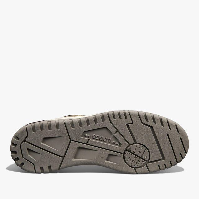 Playoff Suede Calf, Calf Leather And Textile Sneaker, TAUPE, hi-res 6