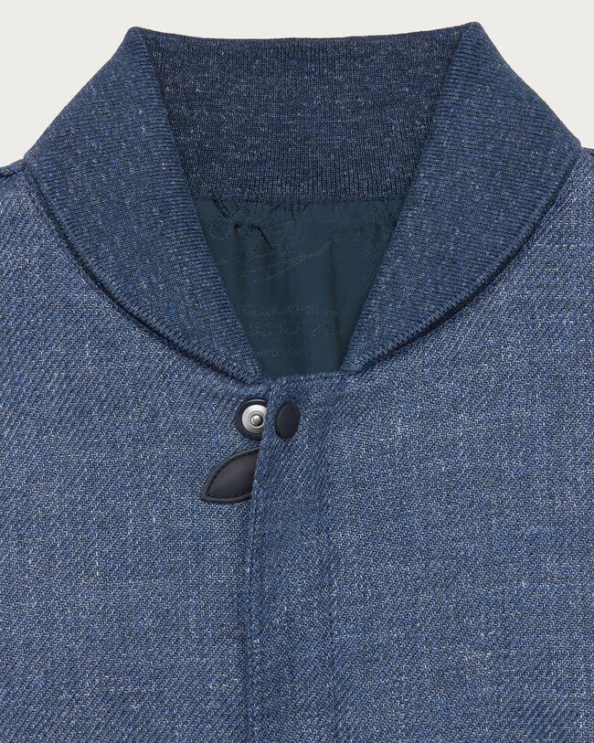 Light Bomber with Leather Details, Soladite Blue, hi-res