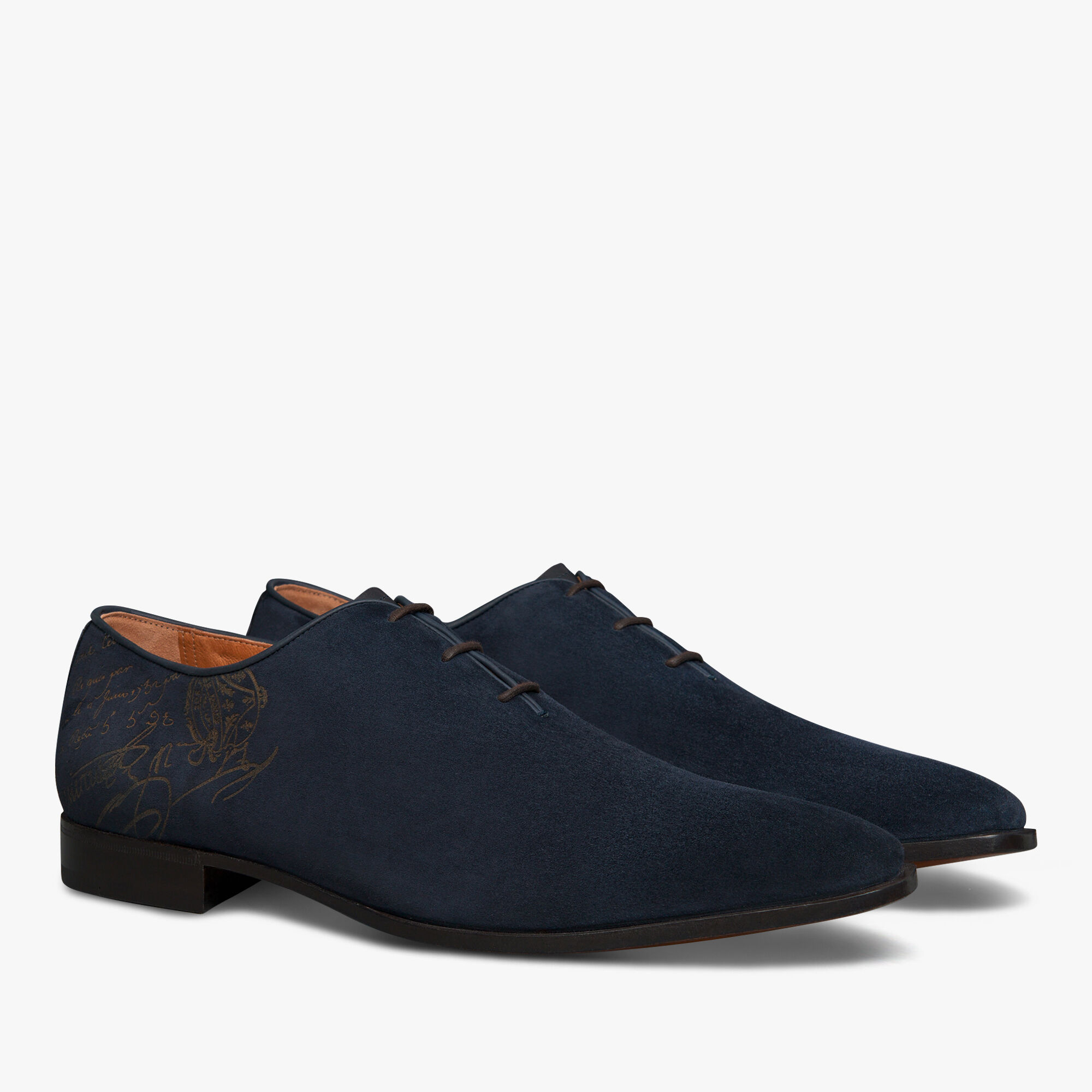Alessandro Demesure Scritto Camoscio Leather Oxford, NAVY, hi-res 2