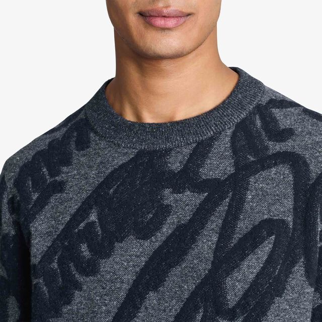 Pull Avec Jacquard Scritto Marbeuf, ANTHRACITE, hi-res 5