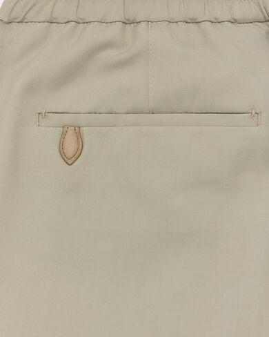 Relaxed Trousers with Leather Detail, Salvia, hi-res