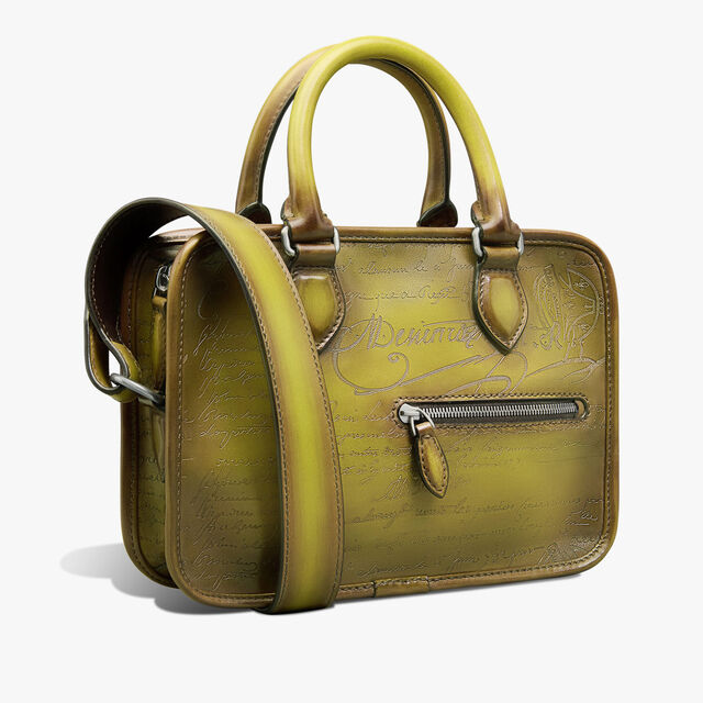 Un Jour Gulliver Scritto Leather Messenger, JUNGLE GREEN, hi-res 2