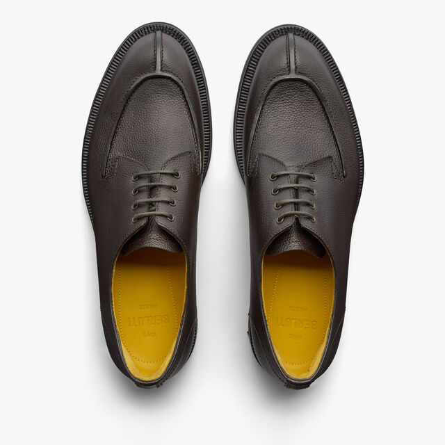 New Oslo Grained Calf Leather Derby , COFFEE, hi-res 3