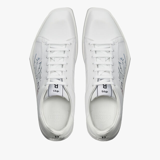 Stellar Scritto Leather Sneaker, WHITE, hi-res 3