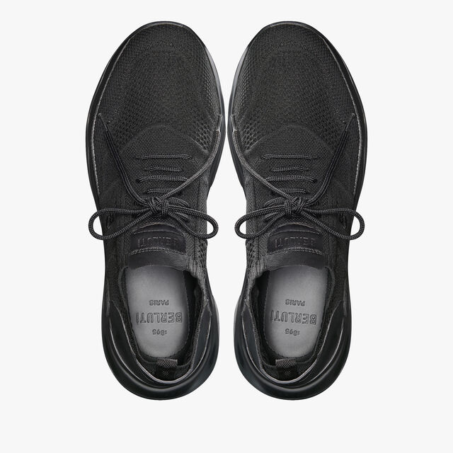Shadow 针织与皮革运动鞋, JET BLACK, hi-res 3
